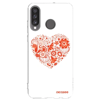 Picasee átlátszó szilikon tok az alábbi mobiltelefonokra Huawei P30 Lite - Big heart