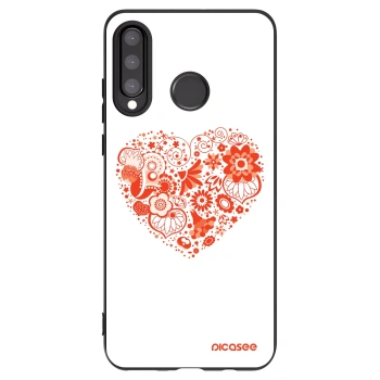 Picasee fekete szilikon tok az alábbi mobiltelefonokra Huawei P30 Lite - Big heart