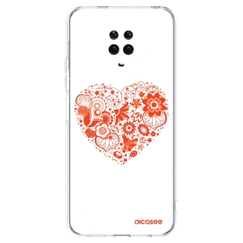 Picasee átlátszó szilikon tok az alábbi mobiltelefonokra Xiaomi Redmi Note 9 Pro - Big heart
