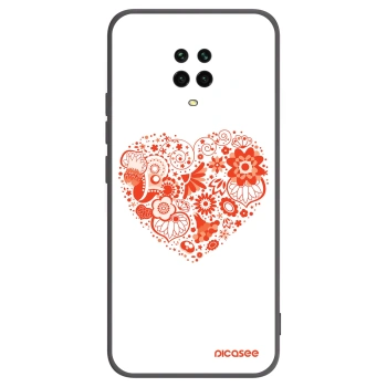 Picasee fekete szilikon tok az alábbi mobiltelefonokra Xiaomi Redmi Note 9 Pro - Big heart