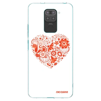 Picasee fekete szilikon tok az alábbi mobiltelefonokra Xiaomi Redmi Note 9 - Big heart