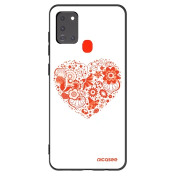 Picasee fekete szilikon tok az alábbi mobiltelefonokra Samsung Galaxy A21s - Big heart