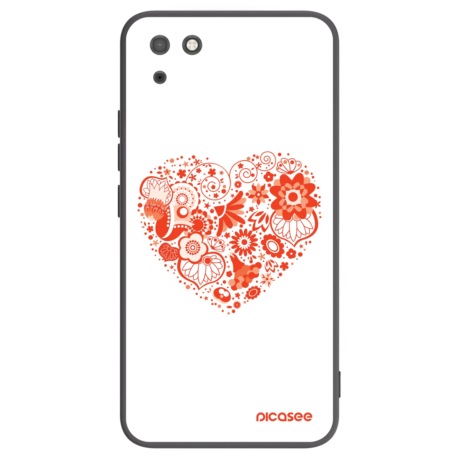 Picasee fekete szilikon tok az alábbi mobiltelefonokra Huawei Y5P - Big heart