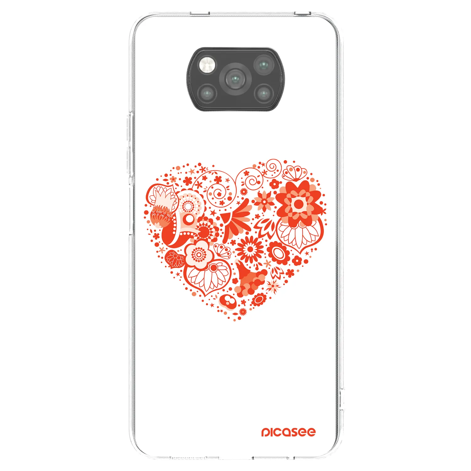 Picasee fekete szilikon tok az alábbi mobiltelefonokra Xiaomi Poco X3 - Big heart