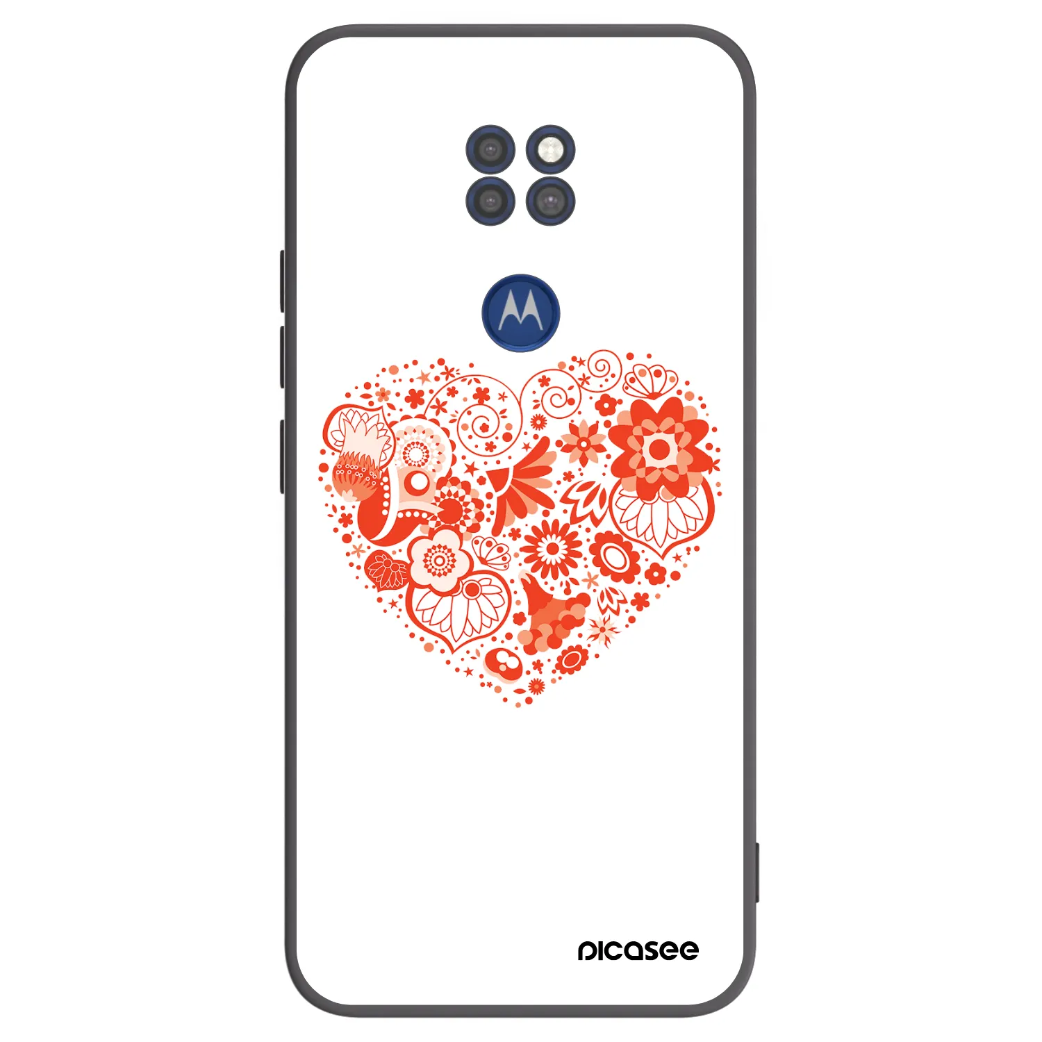 Picasee fekete szilikon tok az alábbi mobiltelefonokra Motorola Moto G9 Play - Big heart