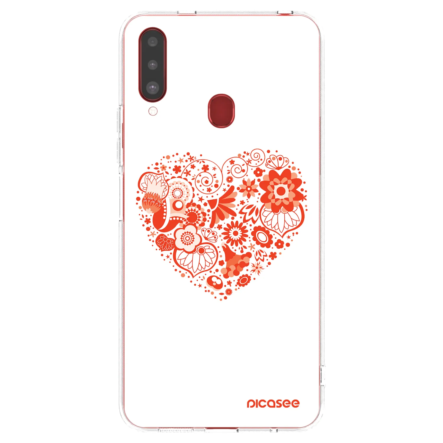 Picasee átlátszó szilikon tok az alábbi mobiltelefonokra Samsung Galaxy A20s - Big heart