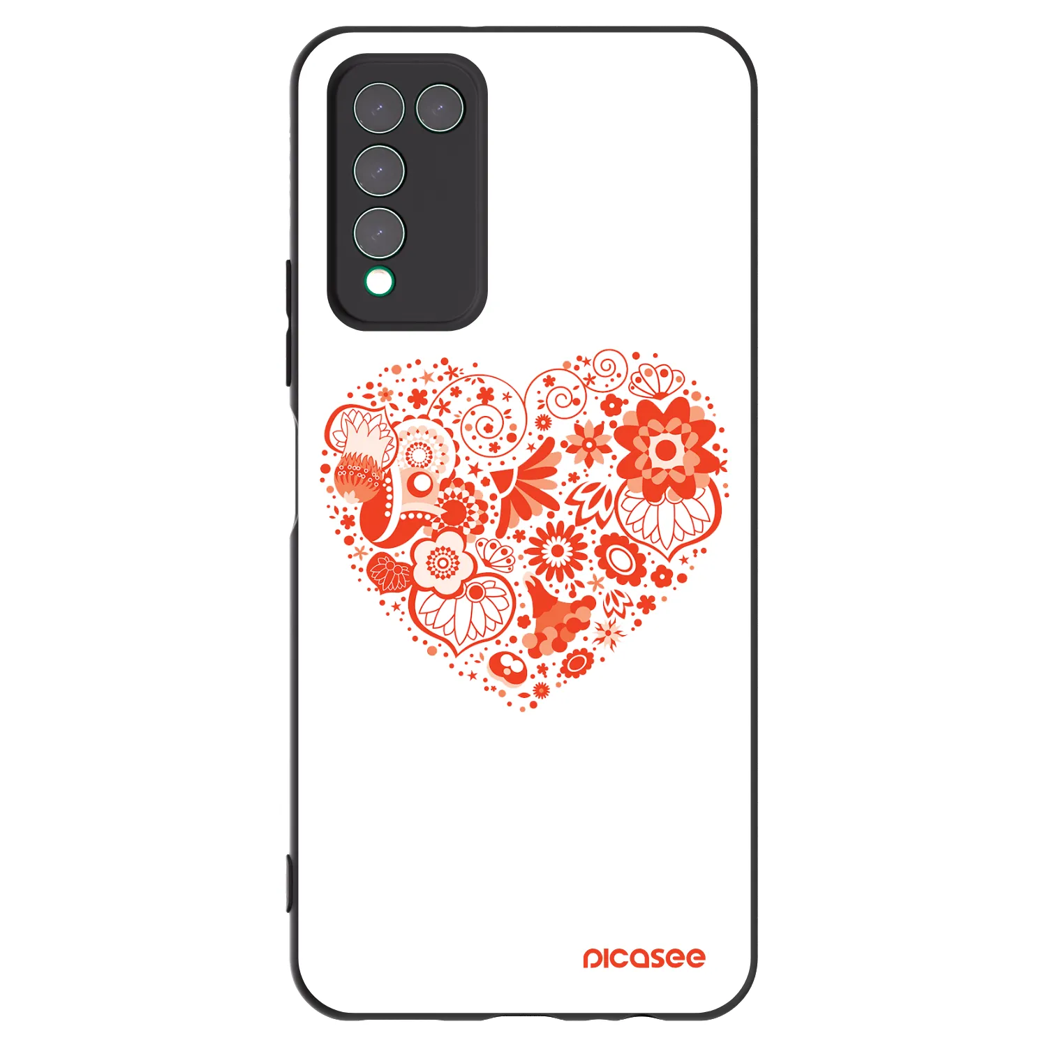 Picasee fekete szilikon tok az alábbi mobiltelefonokra Honor 10X Lite - Big heart