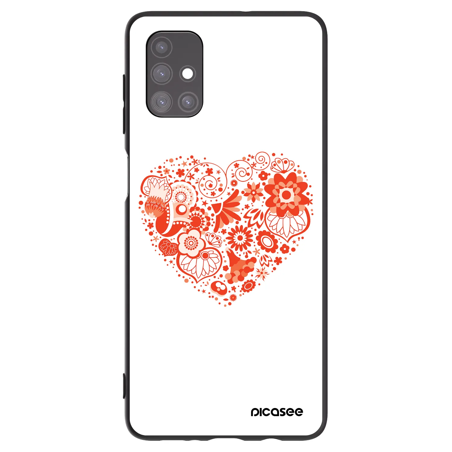 Picasee fekete szilikon tok az alábbi mobiltelefonokra Samsung Galaxy M51 M515F - Big heart