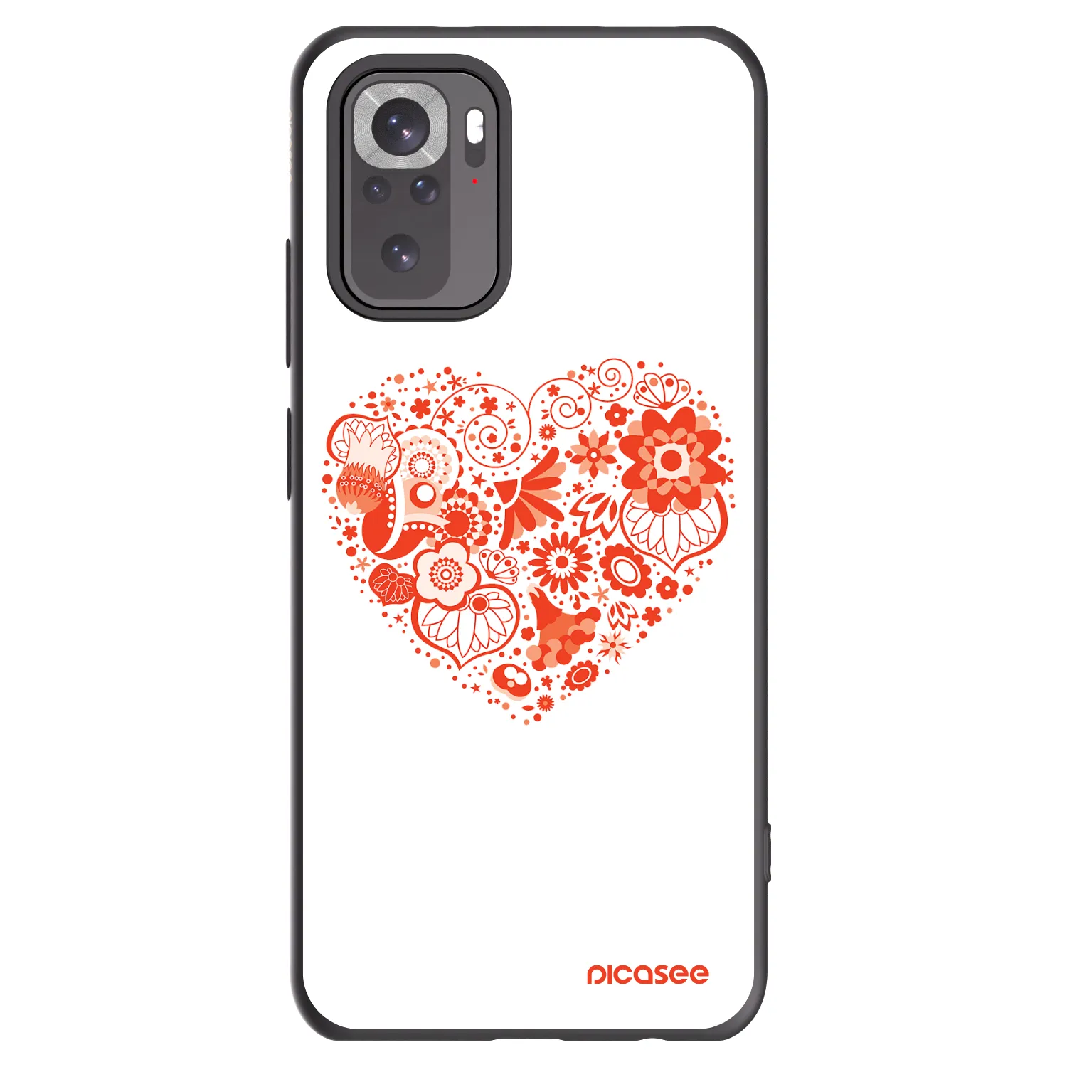 Picasee fekete szilikon tok az alábbi mobiltelefonokra Xiaomi Redmi Note 10 - Big heart