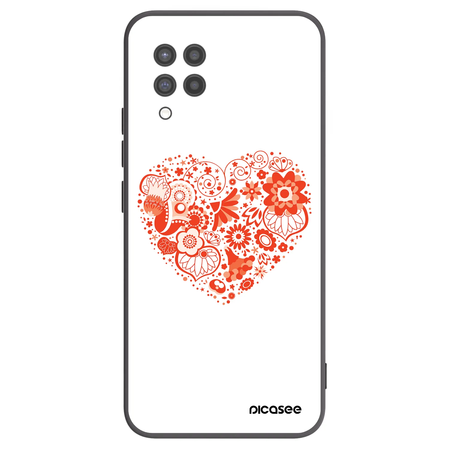 Picasee fekete szilikon tok az alábbi mobiltelefonokra Samsung Galaxy A42 A426B - Big heart