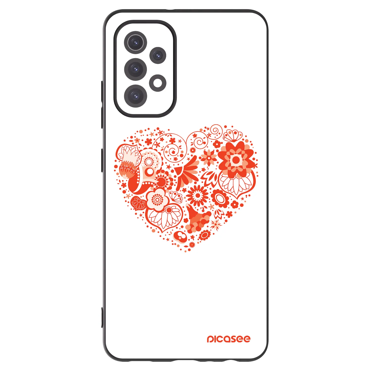 Picasee fekete szilikon tok az alábbi mobiltelefonokra Samsung Galaxy A32 5G A326B - Big heart