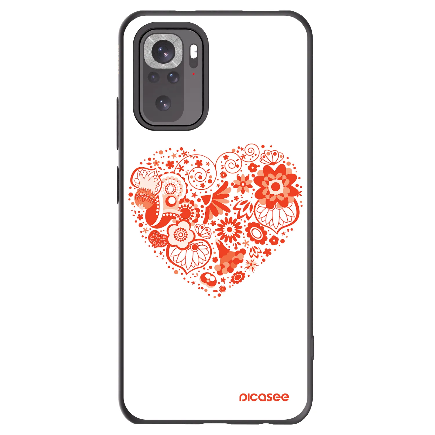 Picasee fekete szilikon tok az alábbi mobiltelefonokra Xiaomi Redmi Note 10S - Big heart