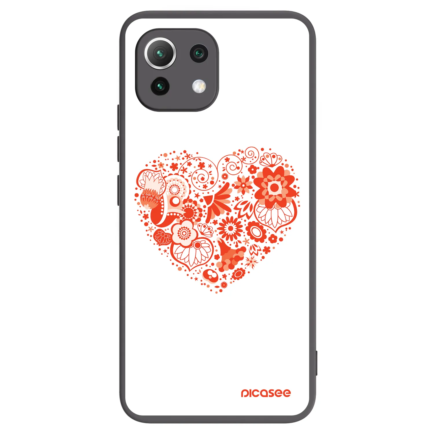 Picasee fekete szilikon tok az alábbi mobiltelefonokra Xiaomi Mi 11 Lite - Big heart