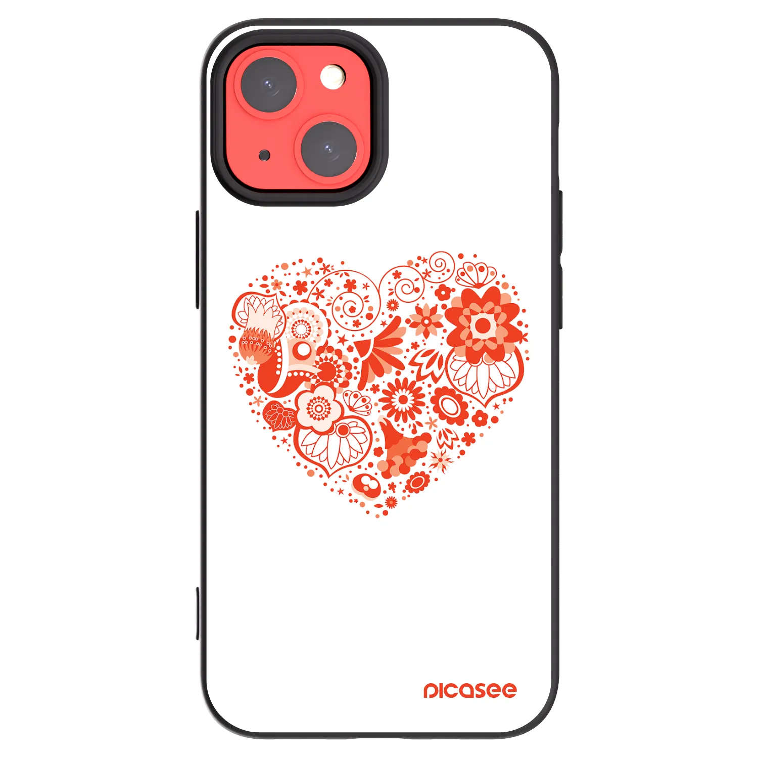 Picasee fekete szilikon tok az alábbi mobiltelefonokra Apple iPhone 13 mini - Big heart