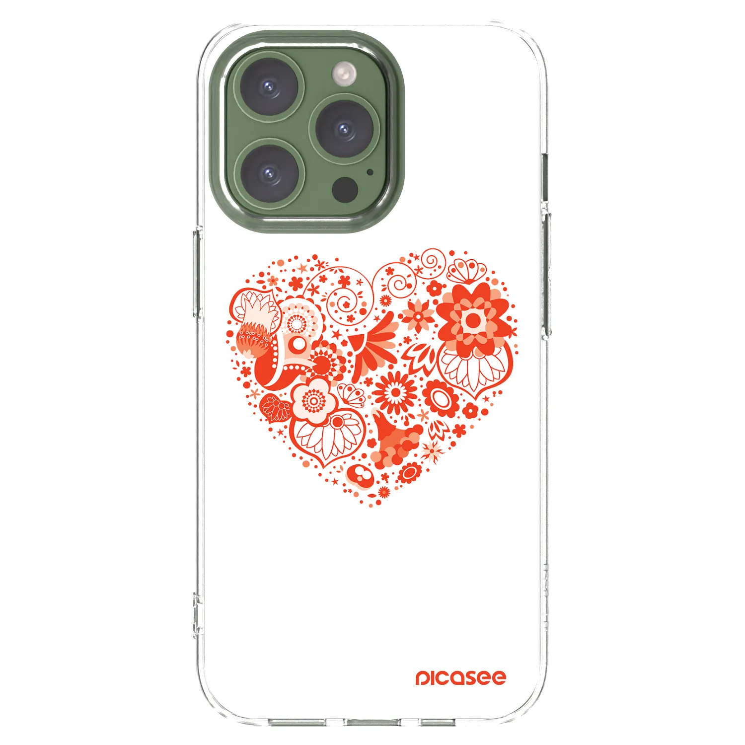 Picasee átlátszó szilikon tok az alábbi mobiltelefonokra Apple iPhone 13 Pro - Big heart