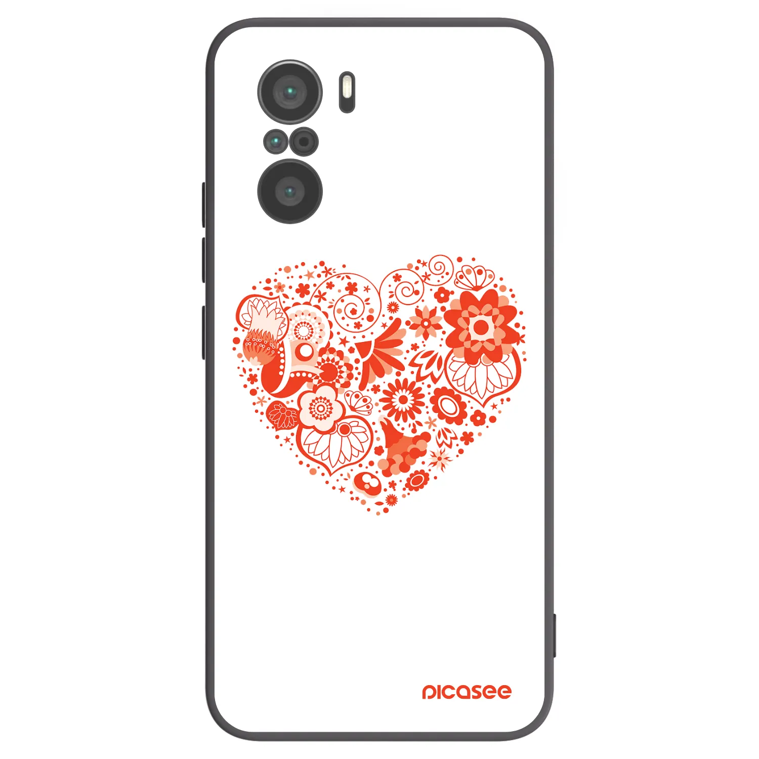 Picasee fekete szilikon tok az alábbi mobiltelefonokra Xiaomi Poco F3 - Big heart
