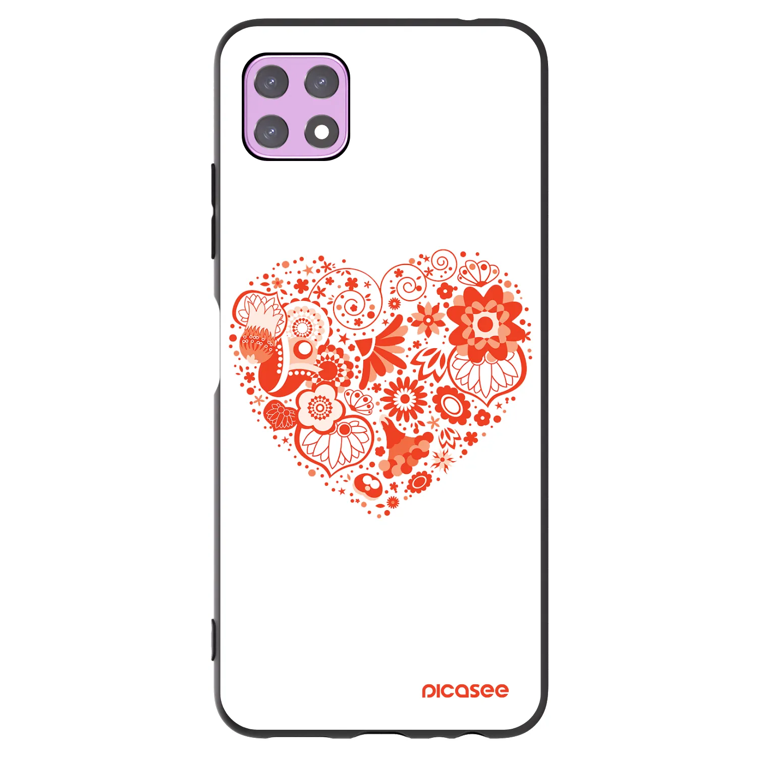 Picasee fekete szilikon tok az alábbi mobiltelefonokra Samsung Galaxy A22 A226B 5G - Big heart