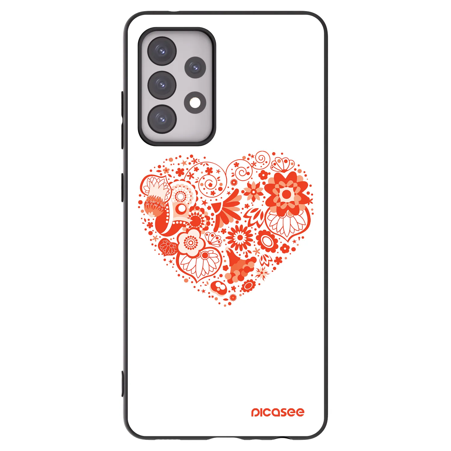 Picasee fekete szilikon tok az alábbi mobiltelefonokra Samsung Galaxy A52s 5G A528B - Big heart