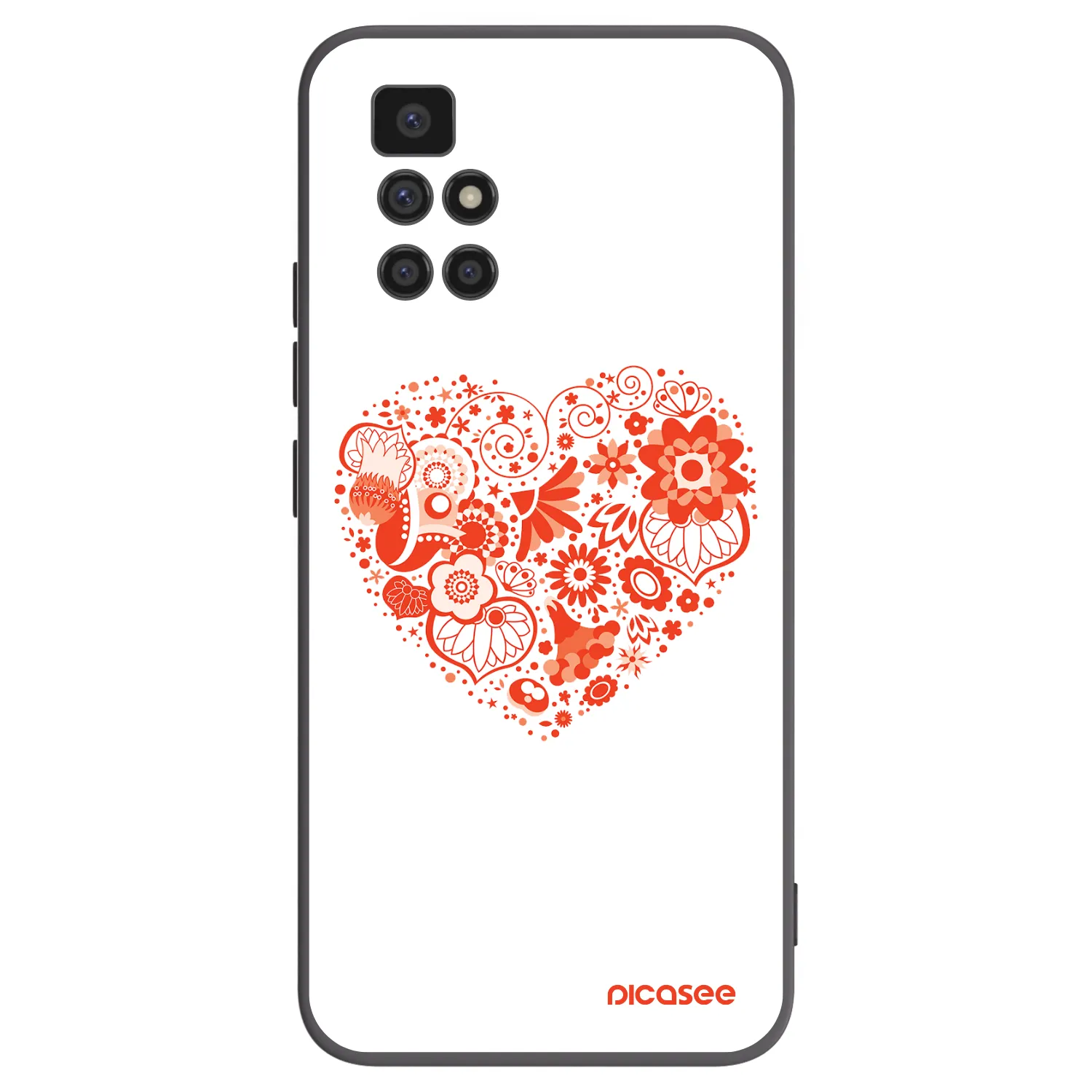 Picasee fekete szilikon tok az alábbi mobiltelefonokra Xiaomi Redmi 10 - Big heart