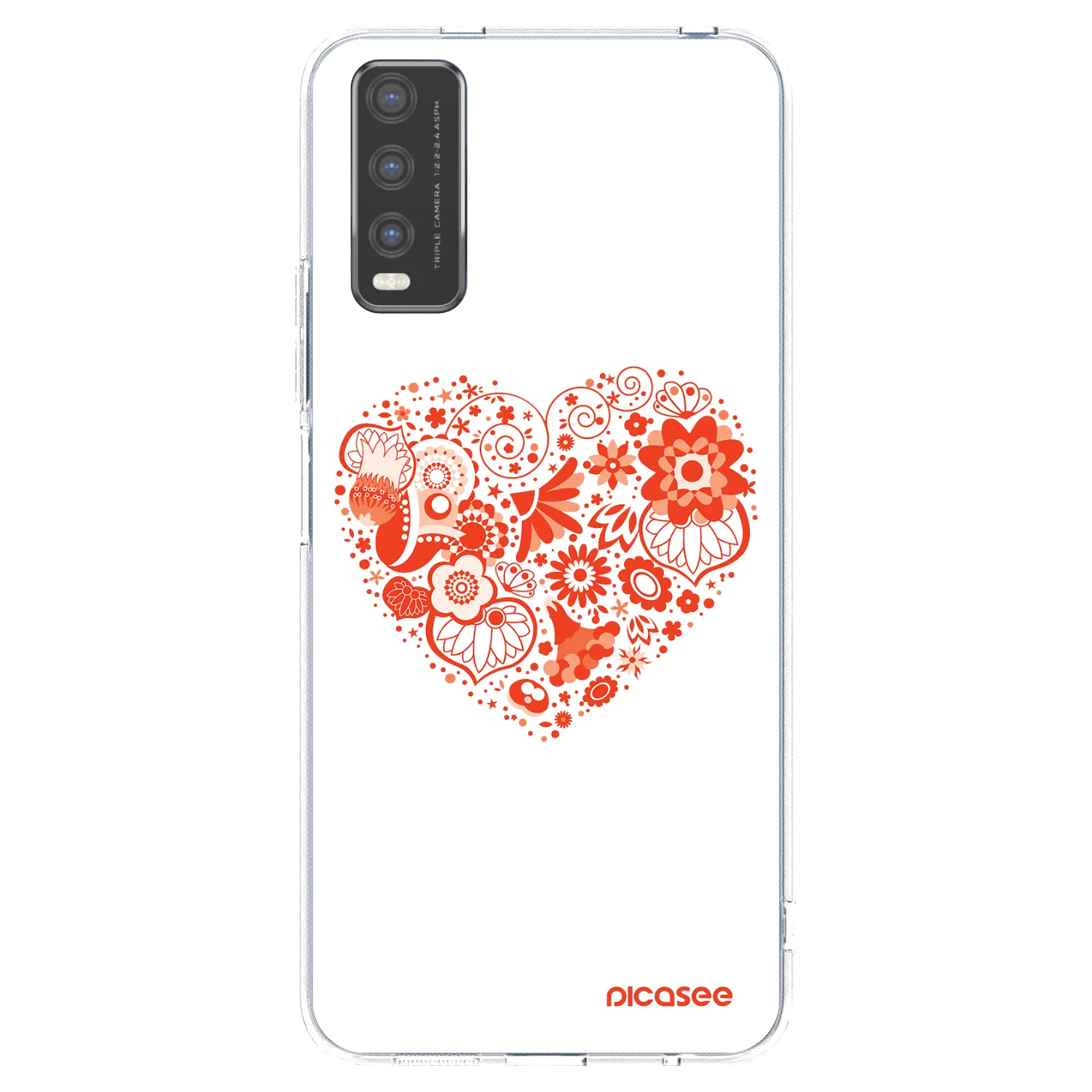 Picasee átlátszó szilikon tok az alábbi mobiltelefonokra Vivo Y20s - Big heart