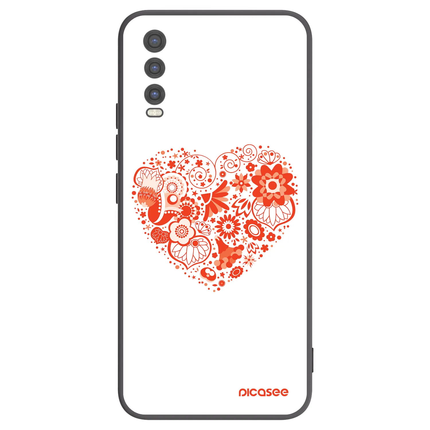 Picasee fekete szilikon tok az alábbi mobiltelefonokra Vivo Y20s - Big heart