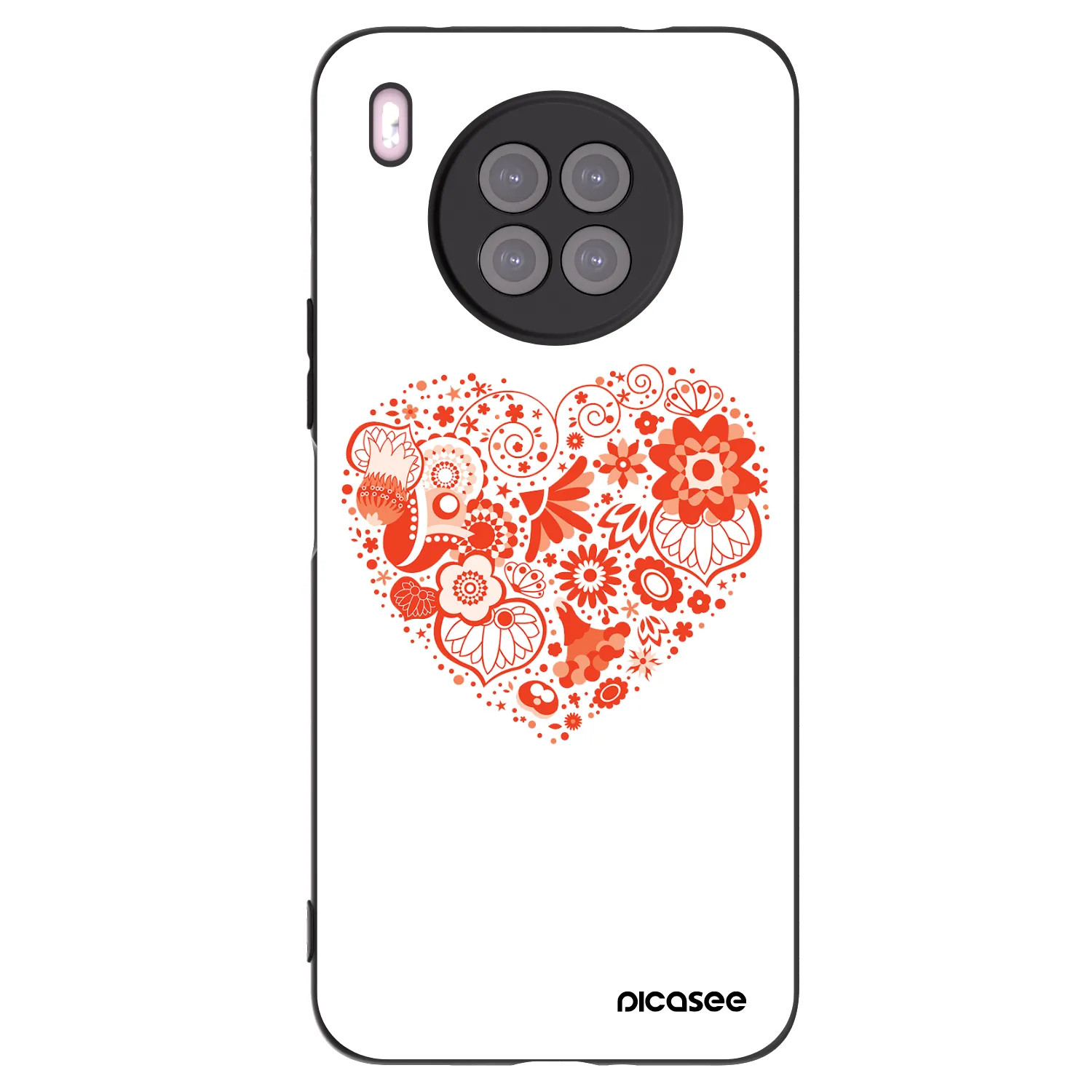 Picasee fekete szilikon tok az alábbi mobiltelefonokra Huawei Nova 8i - Big heart