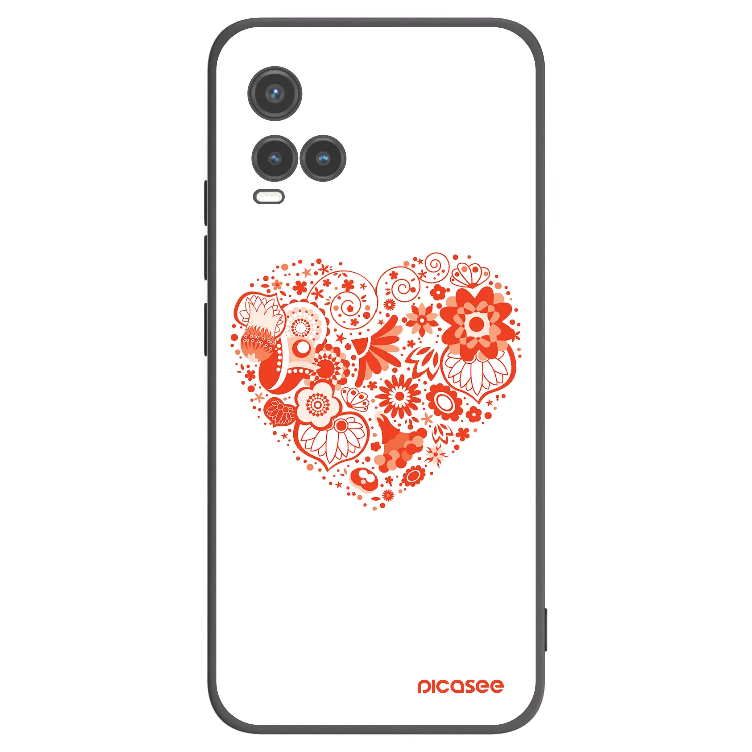 Picasee fekete szilikon tok az alábbi mobiltelefonokra Vivo Y33s - Big heart