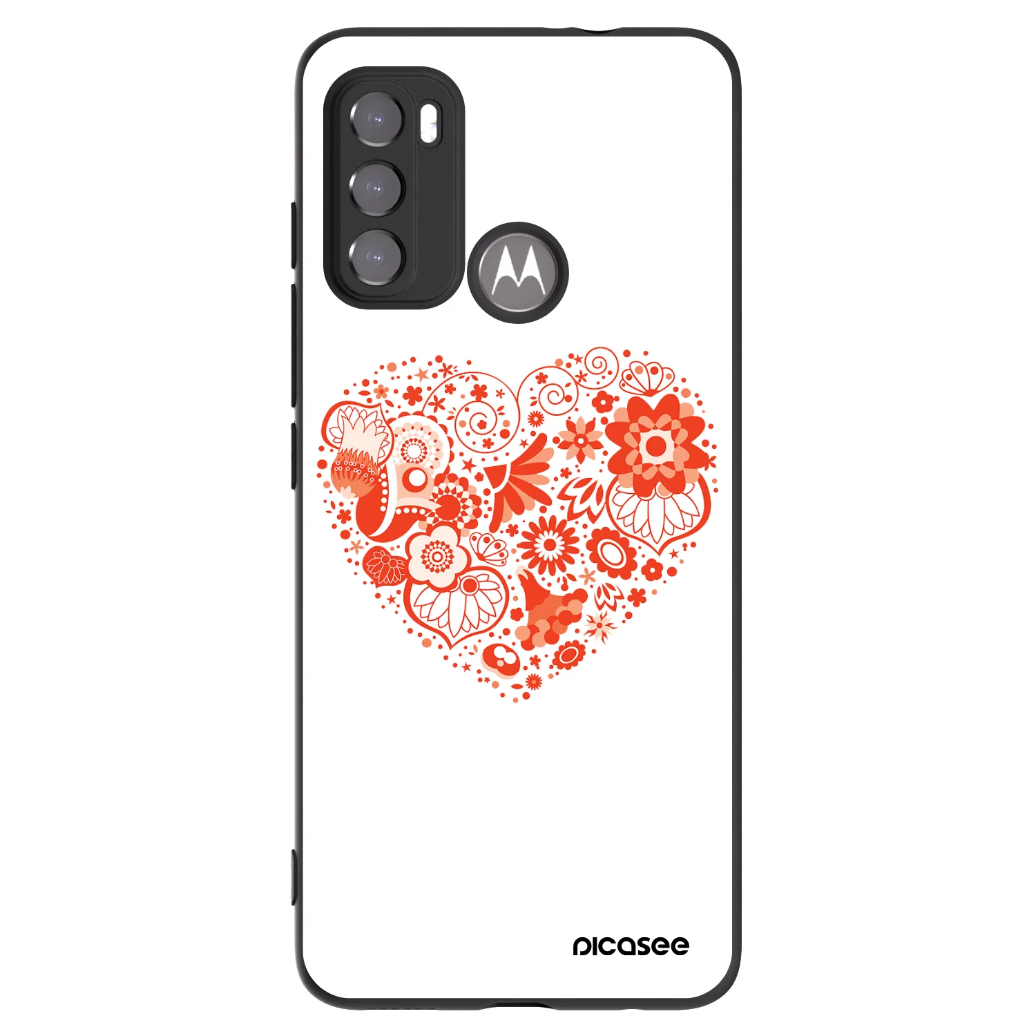 Picasee fekete szilikon tok az alábbi mobiltelefonokra Motorola Moto G60 - Big heart
