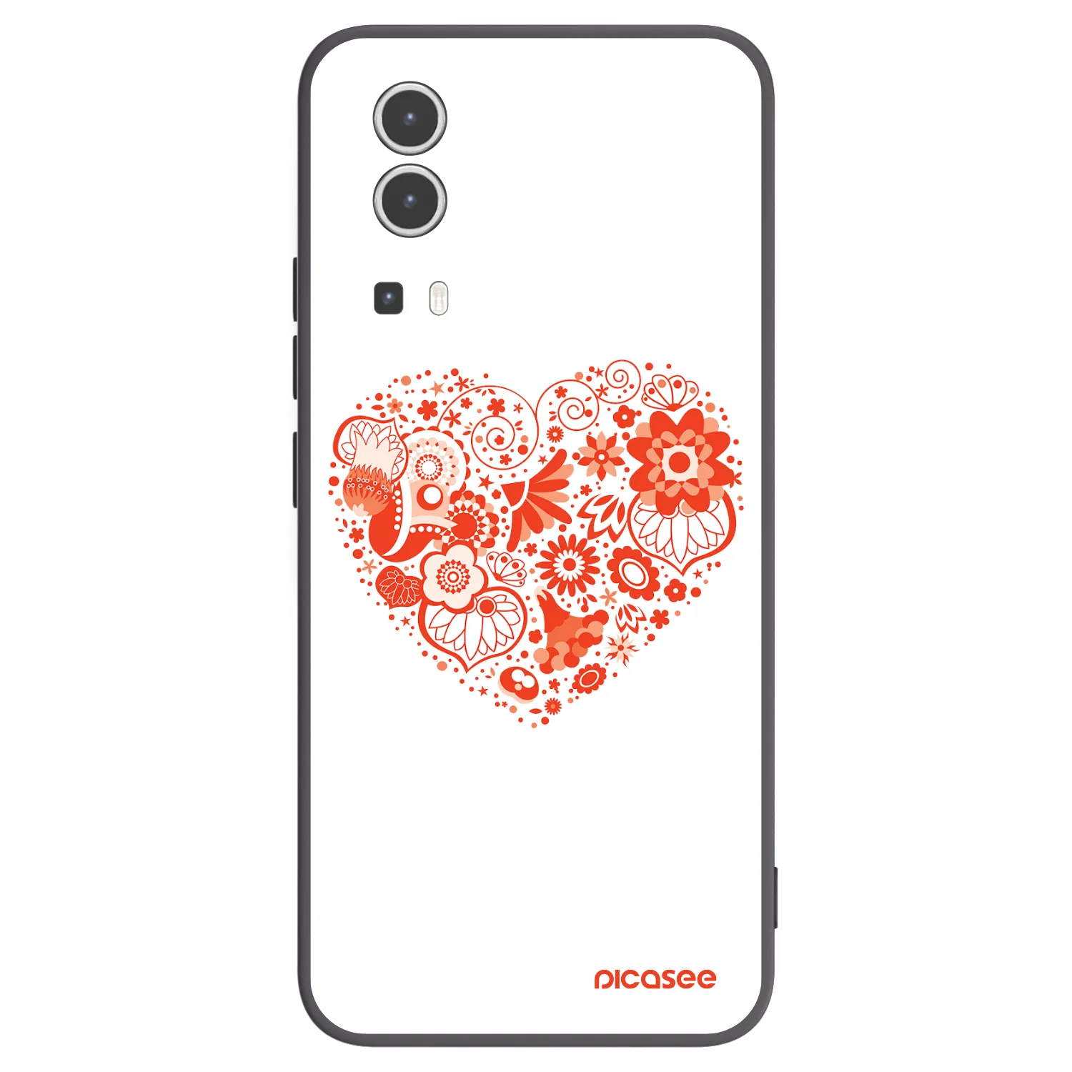 Picasee fekete szilikon tok az alábbi mobiltelefonokra Vivo Y72 5G - Big heart