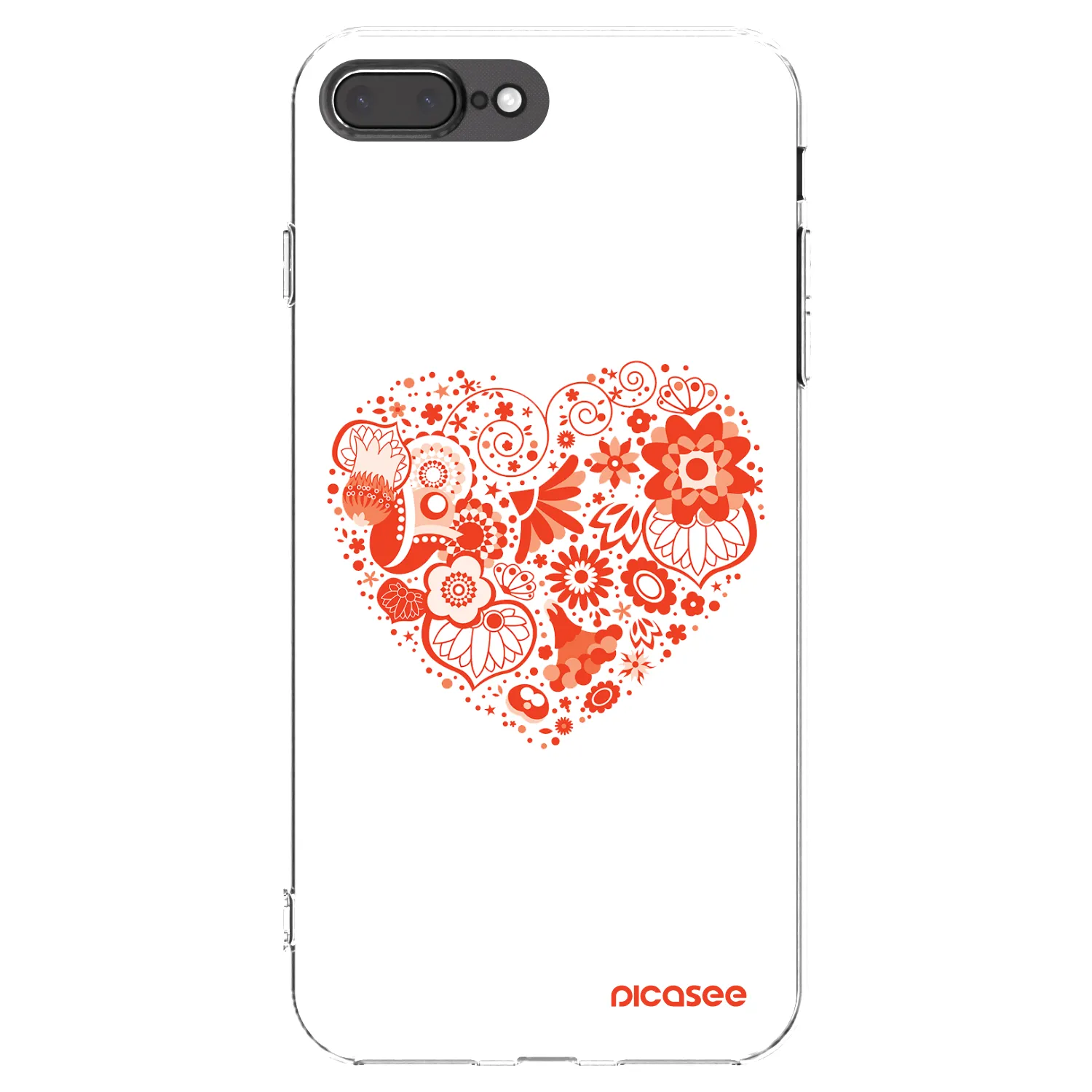 Picasee átlátszó szilikon tok az alábbi mobiltelefonokra Apple iPhone 7 Plus - Big heart