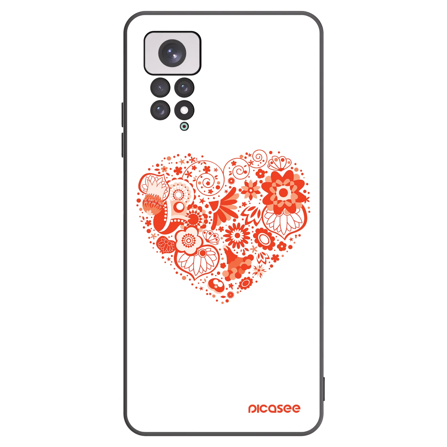 Picasee fekete szilikon tok az alábbi mobiltelefonokra Xiaomi Redmi Note 11 - Big heart
