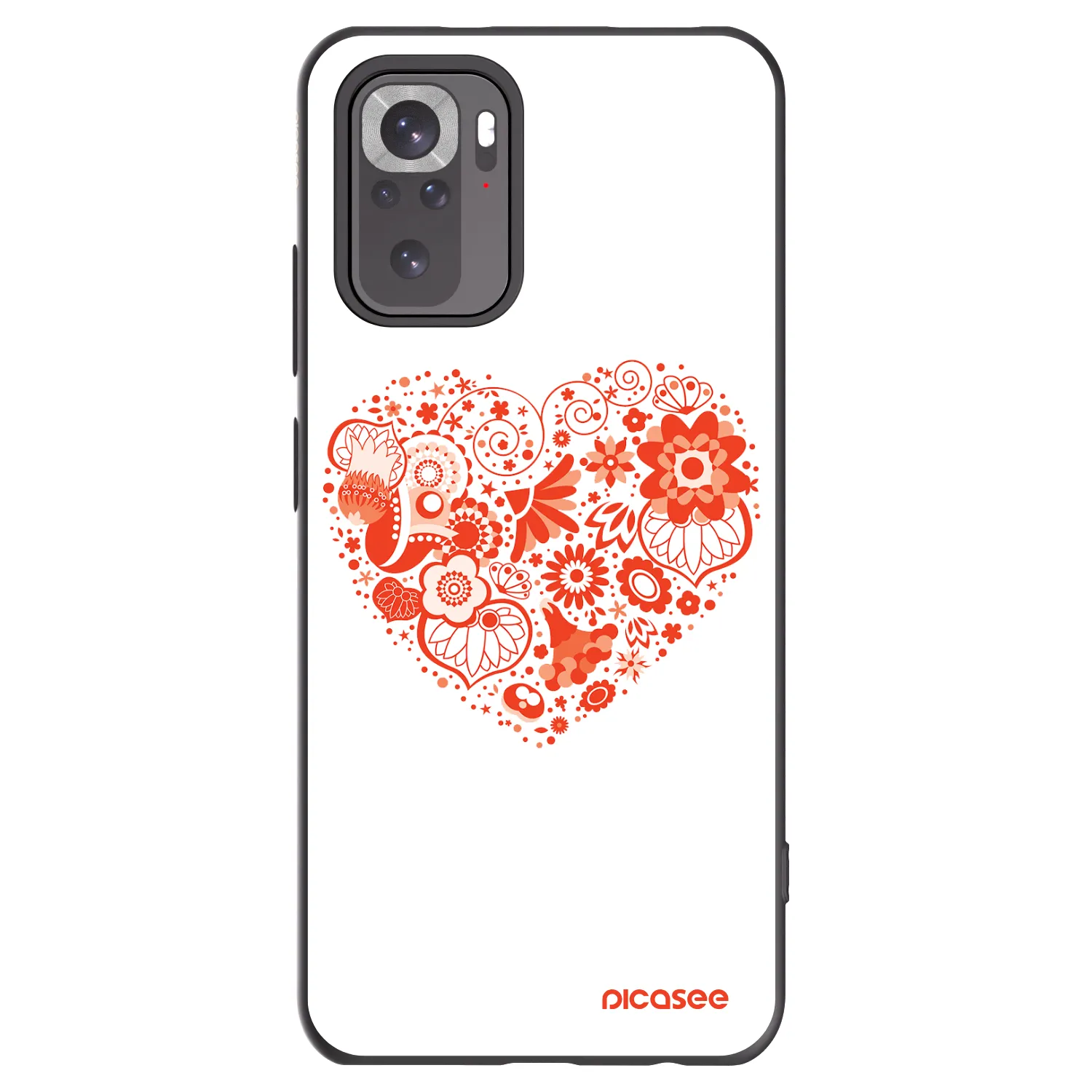 Picasee fekete szilikon tok az alábbi mobiltelefonokra Xiaomi Redmi Note 11S 4G - Big heart