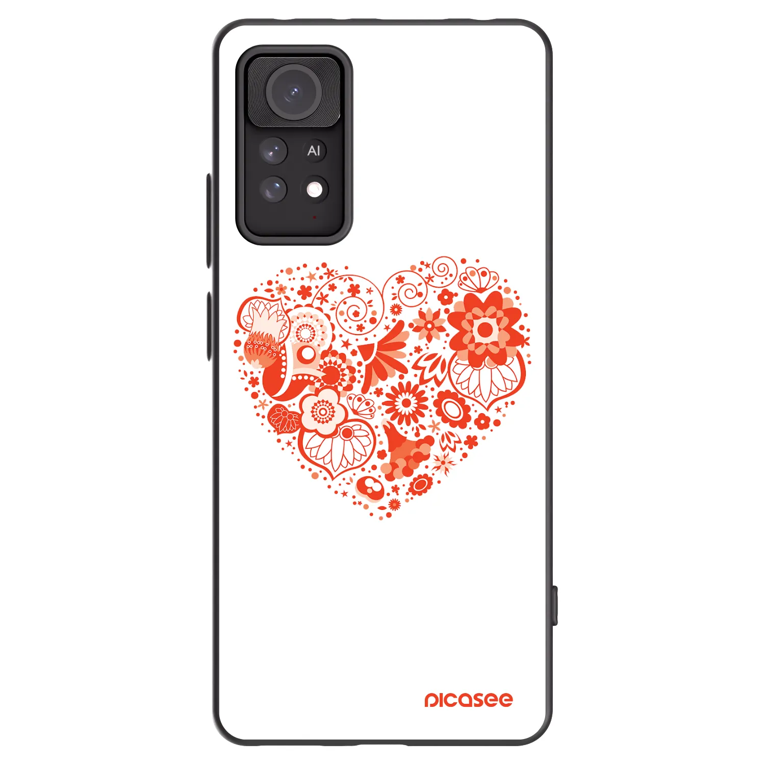 Picasee fekete szilikon tok az alábbi mobiltelefonokra Xiaomi Redmi Note 11 Pro 5G - Big heart