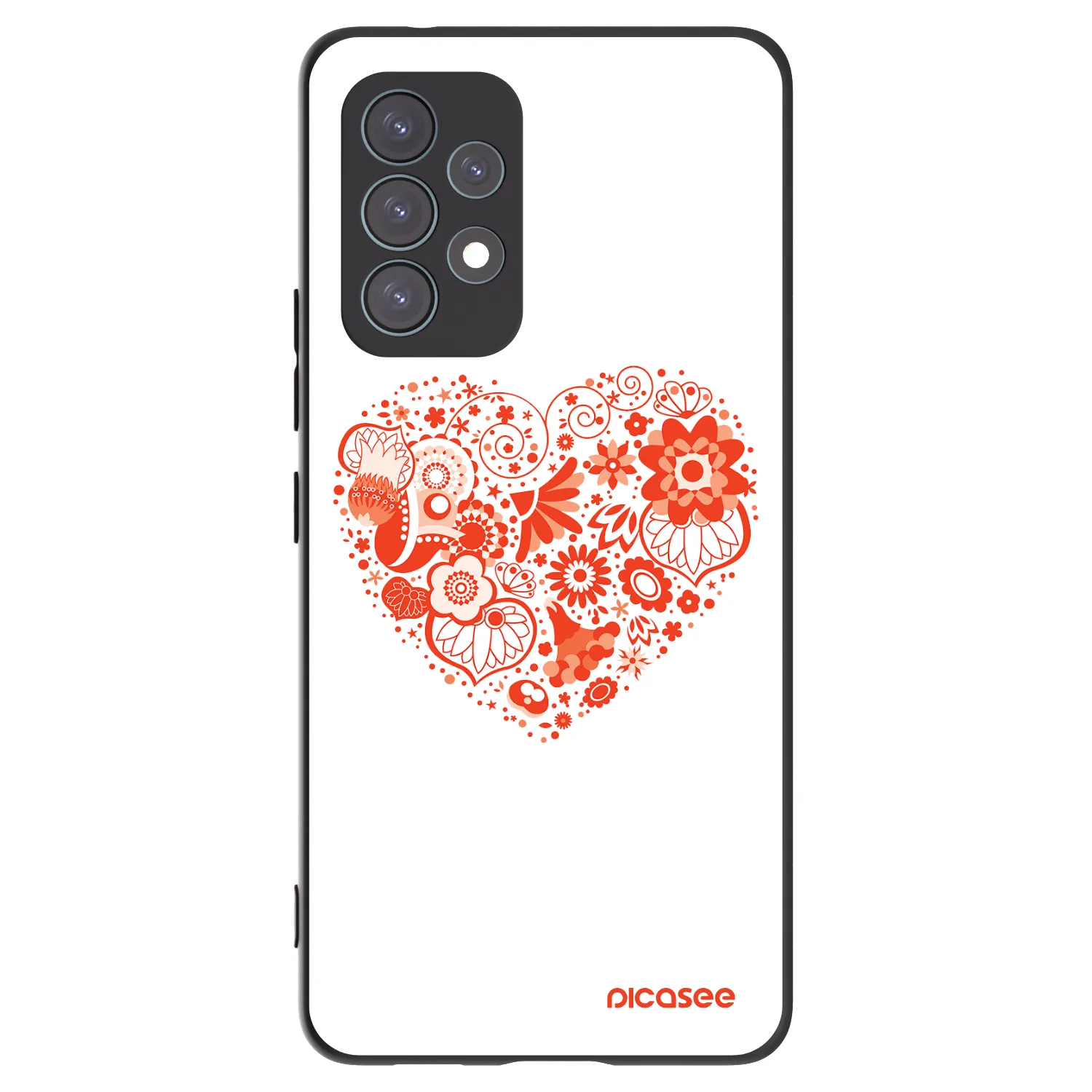 Picasee fekete szilikon tok az alábbi mobiltelefonokra Samsung Galaxy A53 5G A536 - Big heart