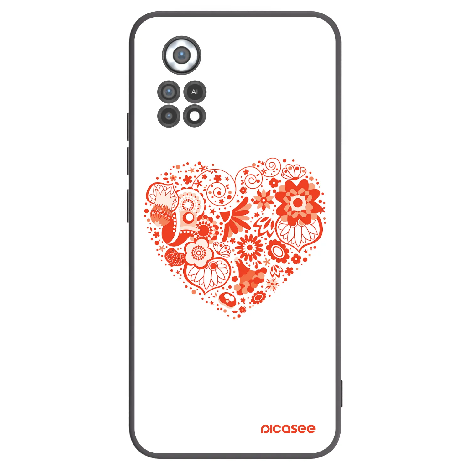 Picasee fekete szilikon tok az alábbi mobiltelefonokra Xiaomi Poco X4 Pro 5G - Big heart