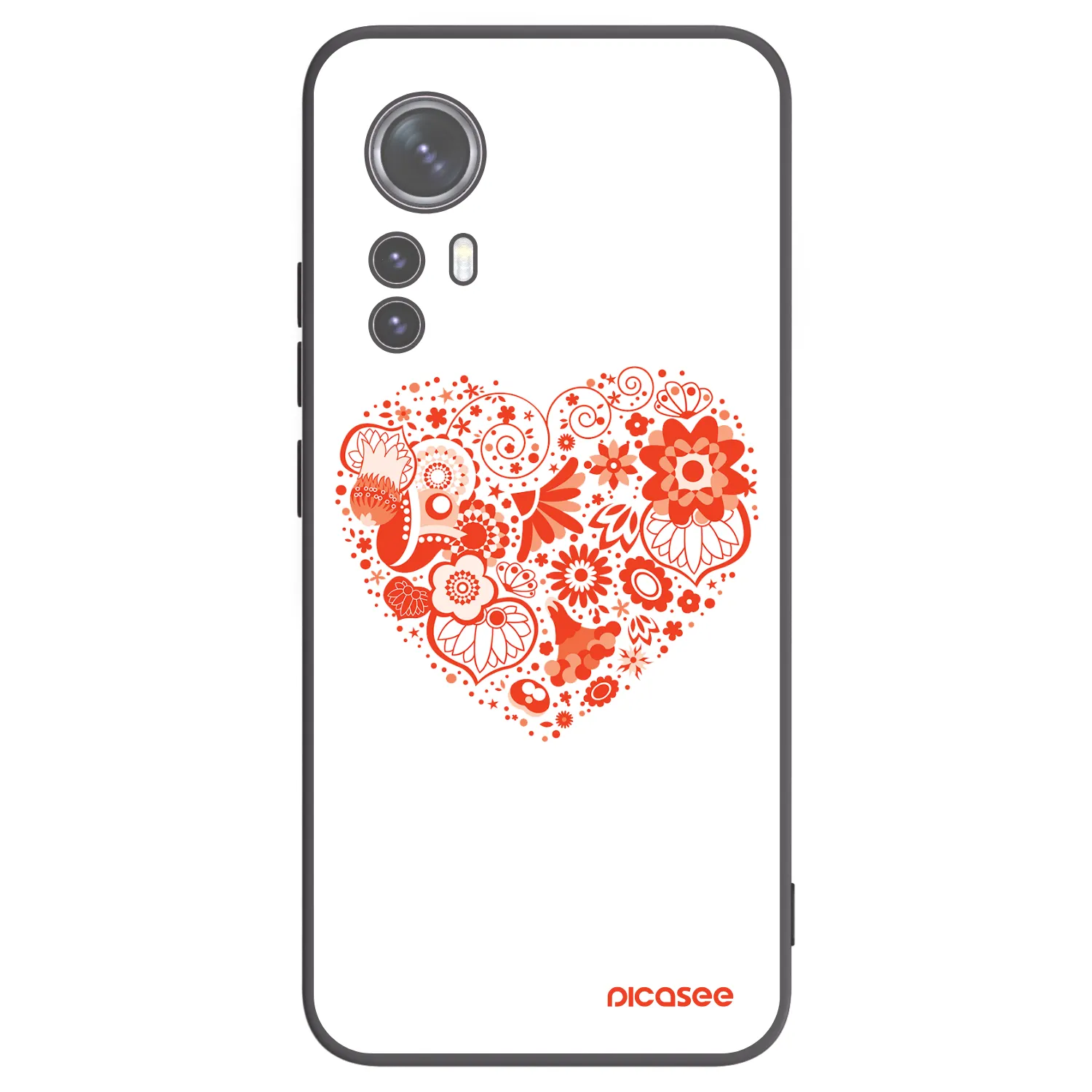 Picasee fekete szilikon tok az alábbi mobiltelefonokra Xiaomi 12 - Big heart