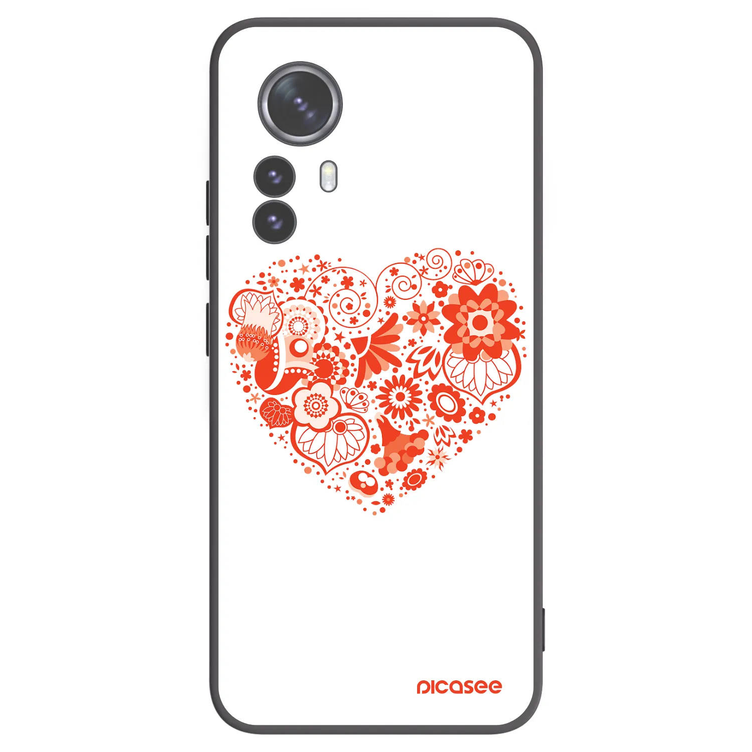 Picasee fekete szilikon tok az alábbi mobiltelefonokra Xiaomi 12 Pro - Big heart