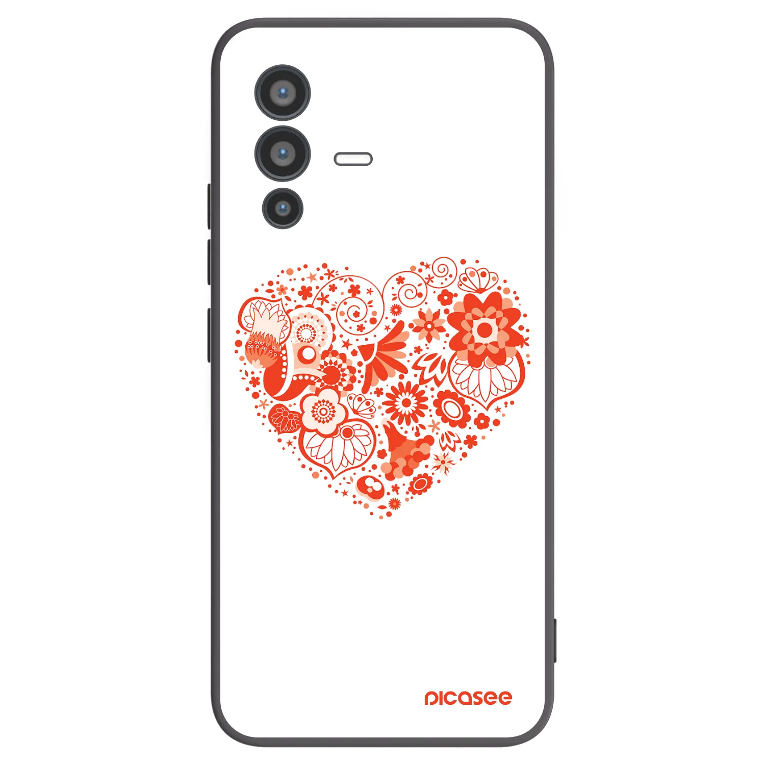 Picasee fekete szilikon tok az alábbi mobiltelefonokra Vivo V23 5G - Big heart