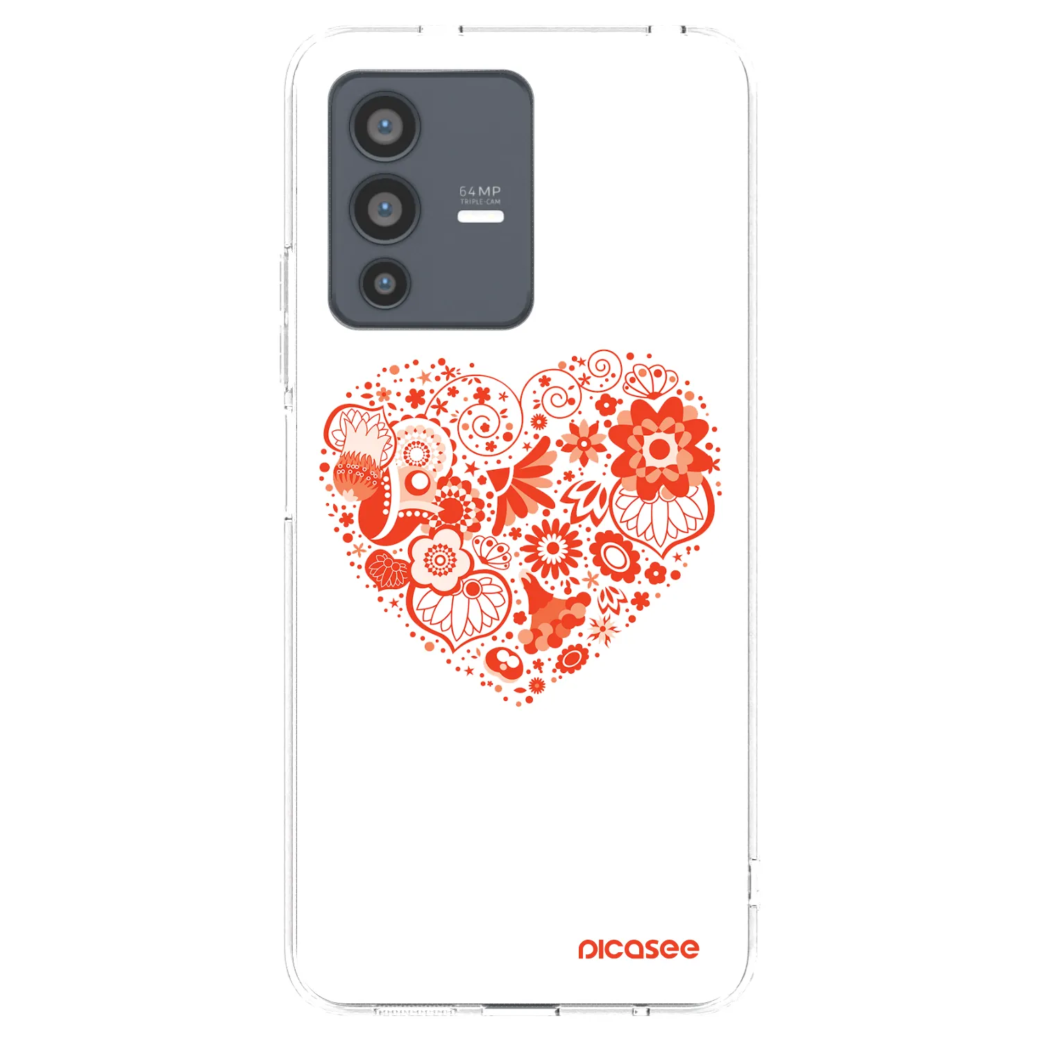 Picasee átlátszó szilikon tok az alábbi mobiltelefonokra Vivo V23 5G - Big heart