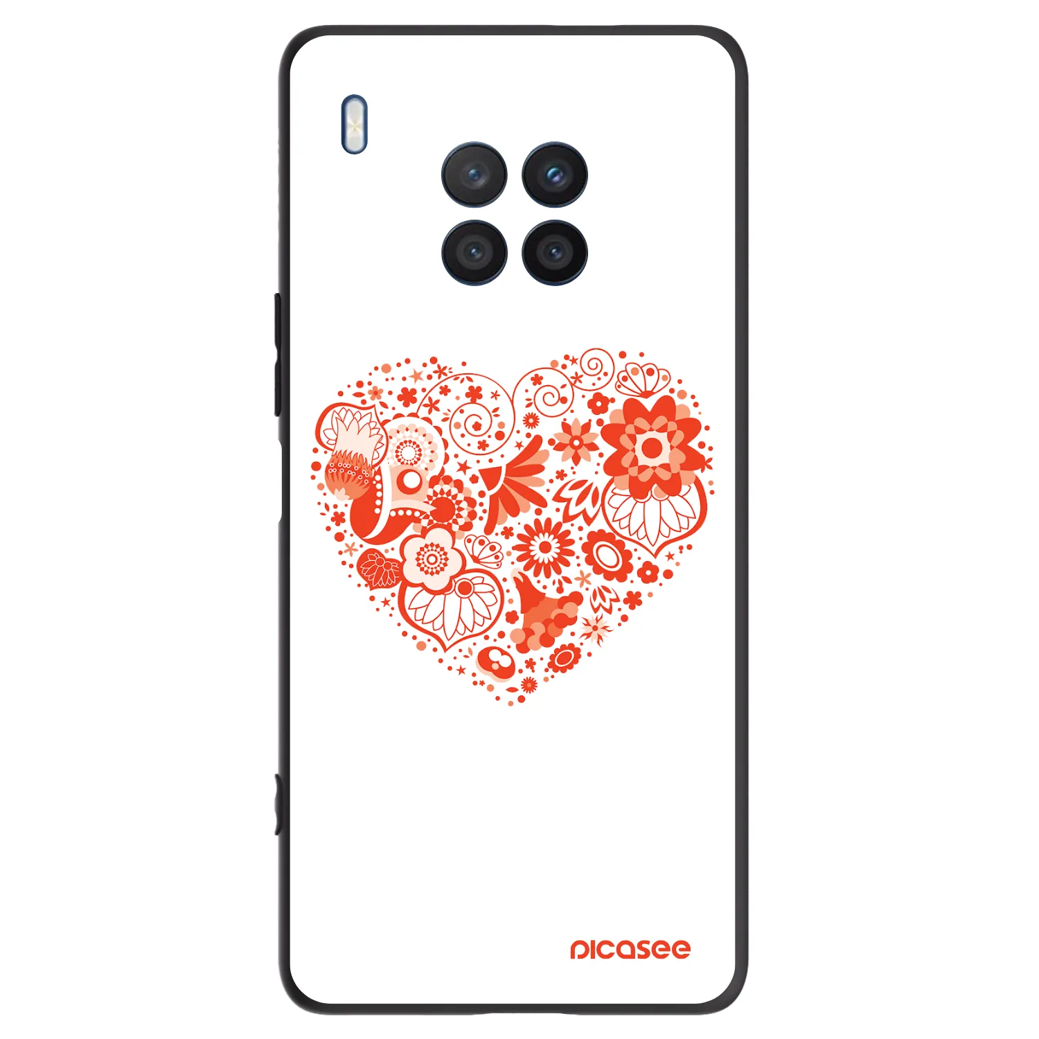 Picasee fekete szilikon tok az alábbi mobiltelefonokra Honor 50 Lite - Big heart