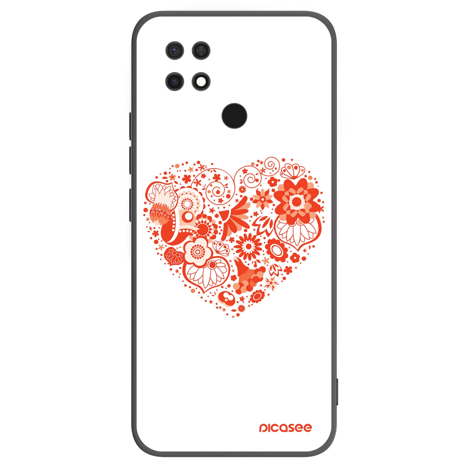 Picasee fekete szilikon tok az alábbi mobiltelefonokra Xiaomi Redmi 10C - Big heart