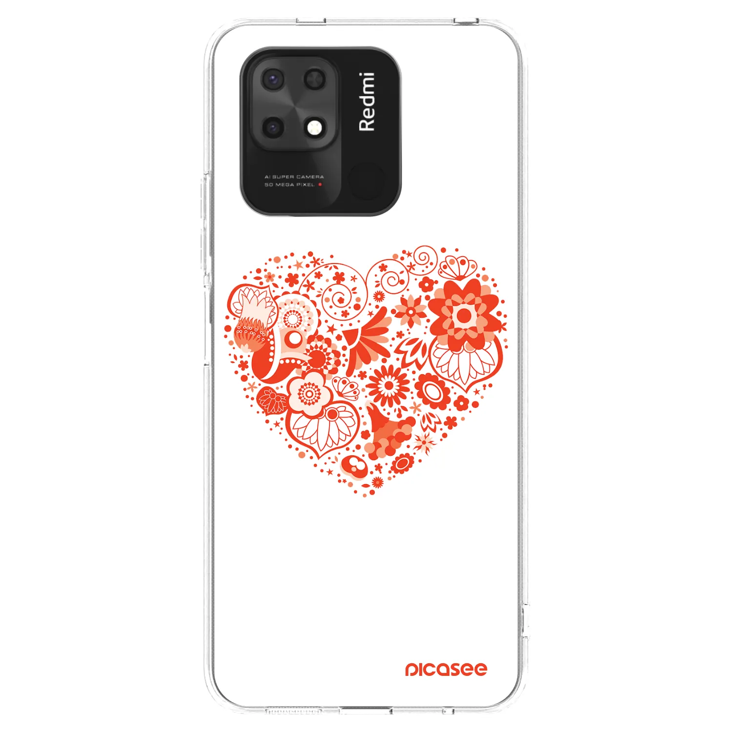 Picasee átlátszó szilikon tok az alábbi mobiltelefonokra Xiaomi Redmi 10C - Big heart