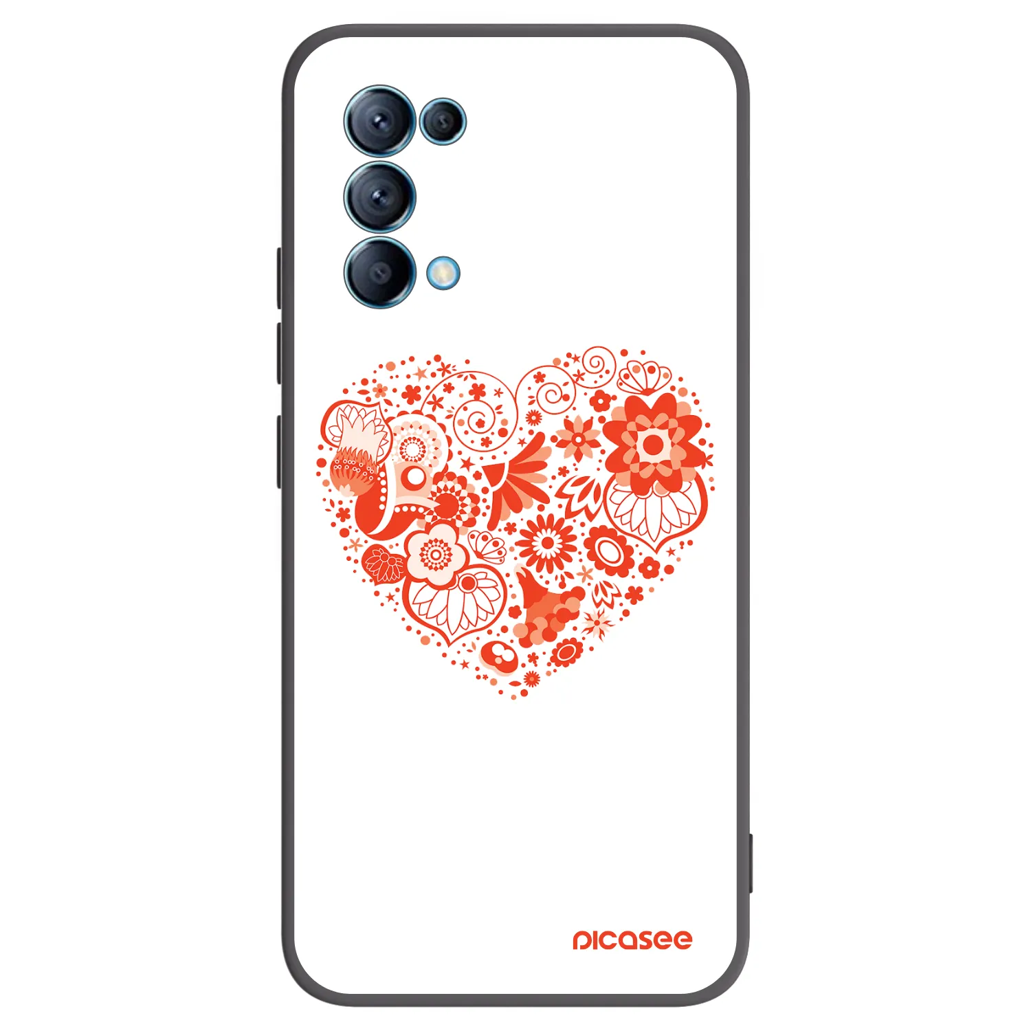 Picasee fekete szilikon tok az alábbi mobiltelefonokra OPPO Reno 5 5G - Big heart