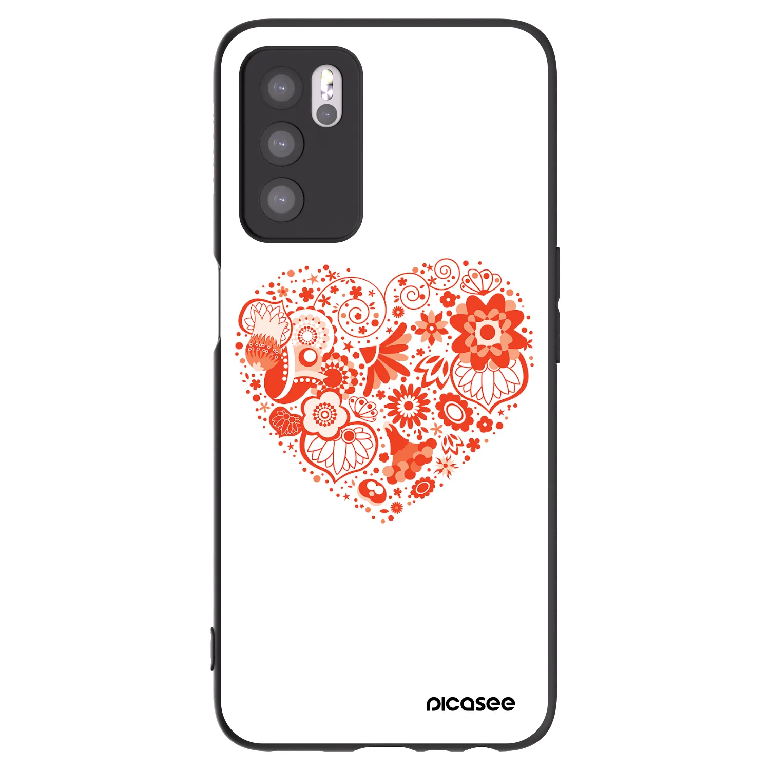 Picasee fekete szilikon tok az alábbi mobiltelefonokra OPPO A16 - Big heart