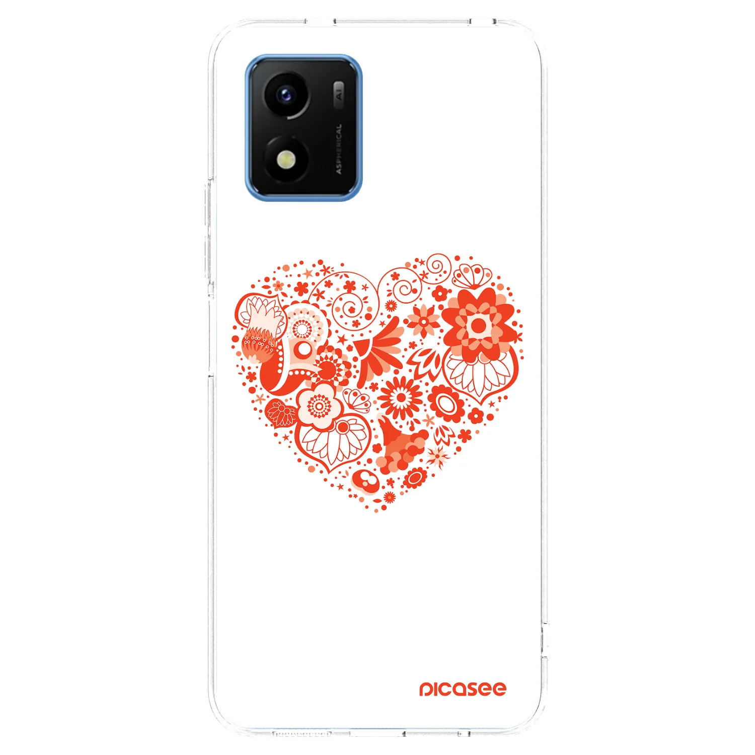Picasee átlátszó szilikon tok az alábbi mobiltelefonokra Vivo Y01 - Big heart