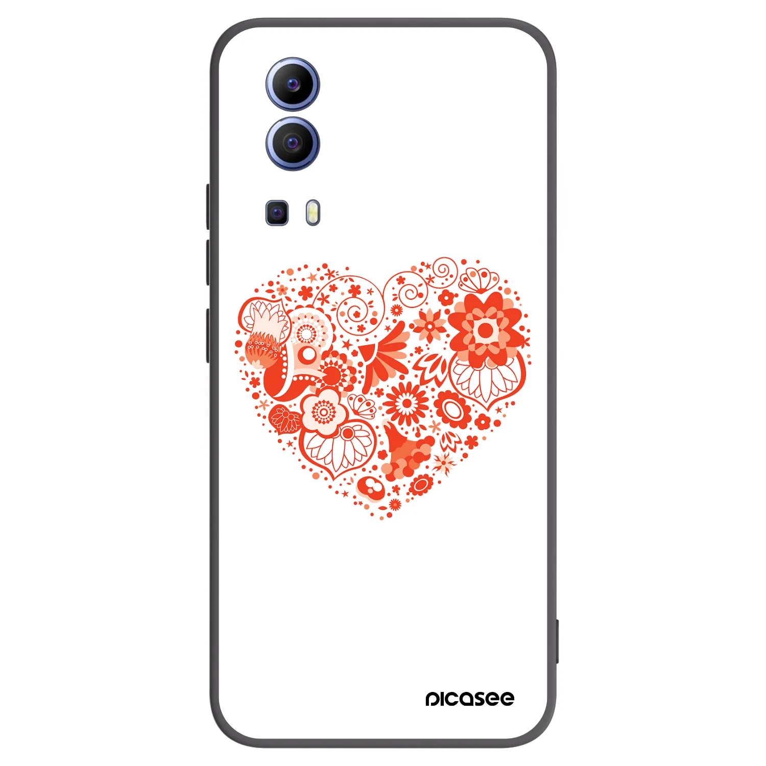 Picasee fekete szilikon tok az alábbi mobiltelefonokra Vivo Y52 5G - Big heart