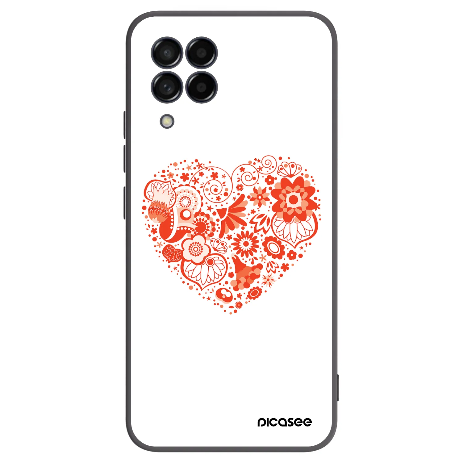 Picasee fekete szilikon tok az alábbi mobiltelefonokra Samsung Galaxy M53 5G - Big heart