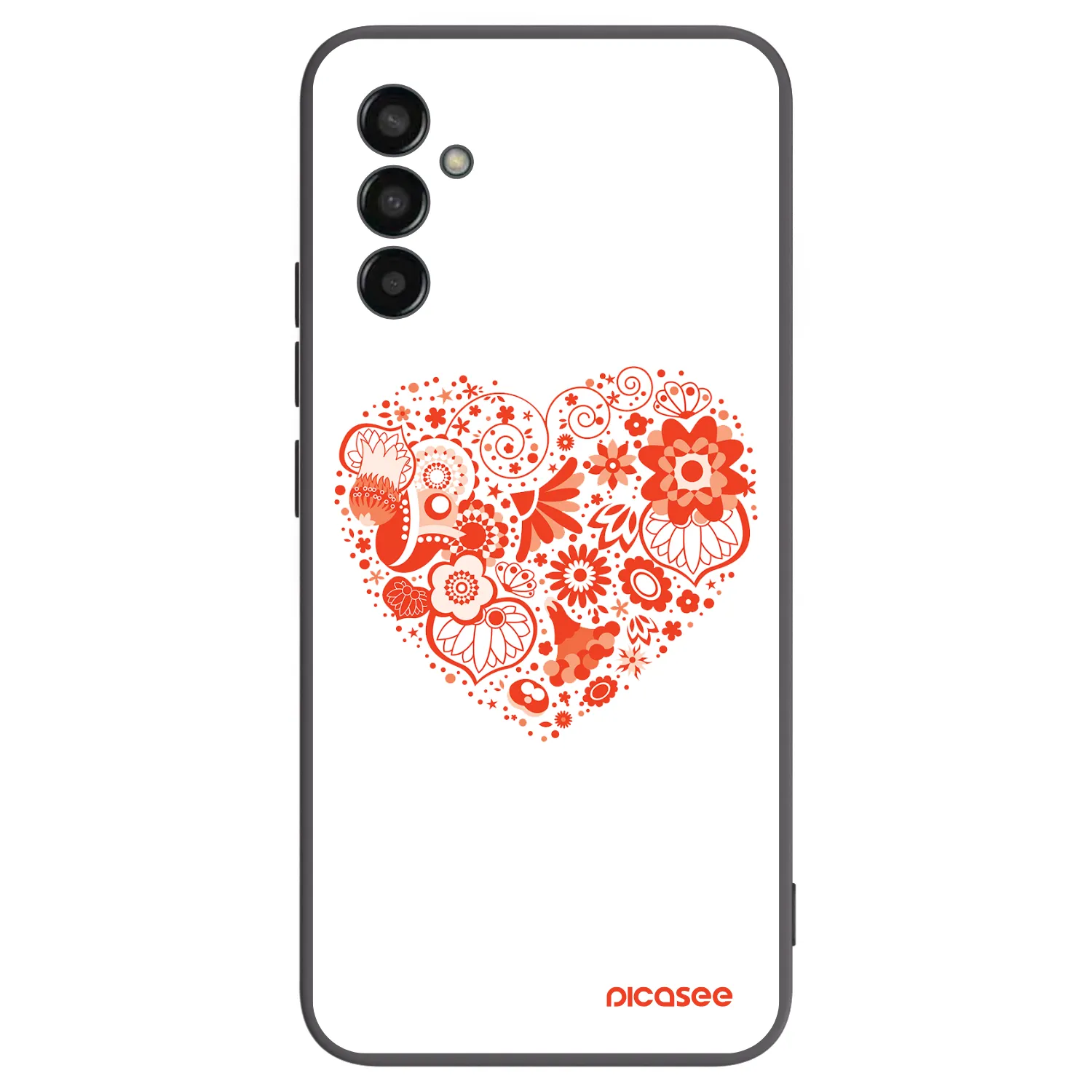 Picasee fekete szilikon tok az alábbi mobiltelefonokra Samsung Galaxy M13 M135F - Big heart