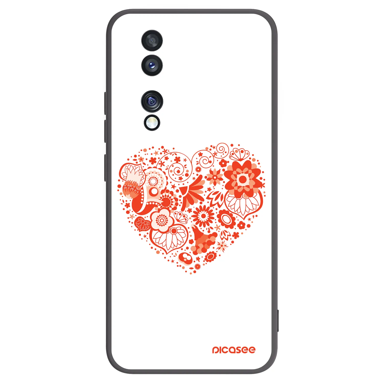Picasee fekete szilikon tok az alábbi mobiltelefonokra Honor 70 - Big heart