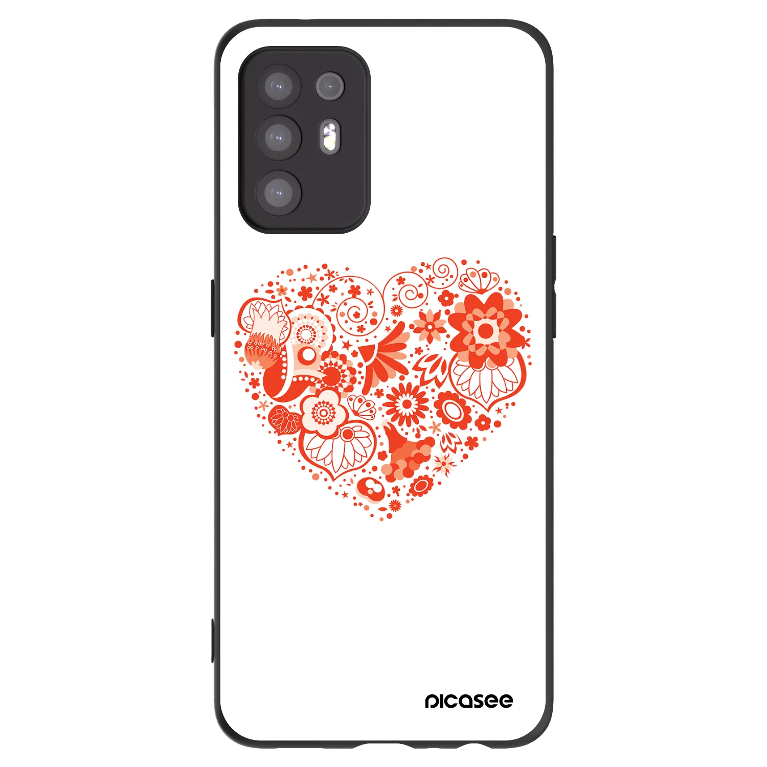 Picasee fekete szilikon tok az alábbi mobiltelefonokra OPPO A94 5G - Big heart